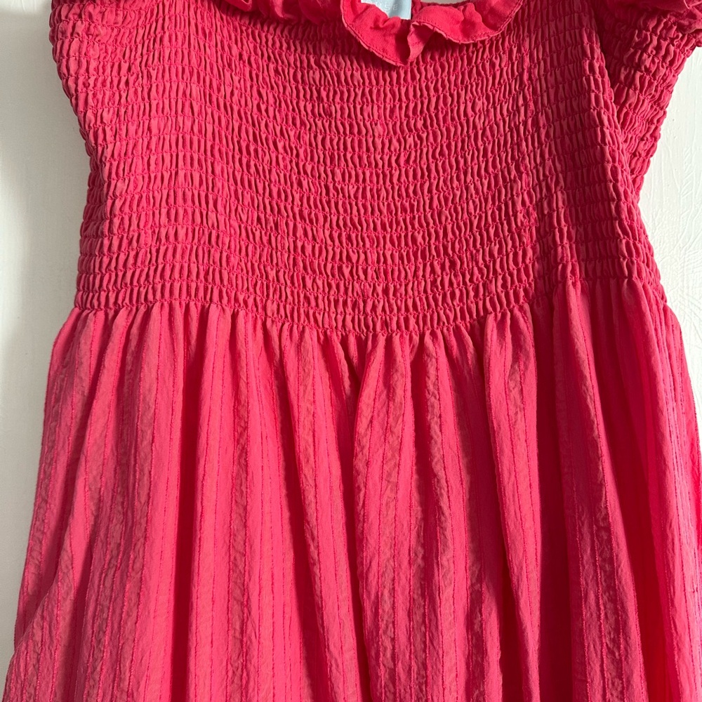 Hill House Ellie Nap Dress- Watermelon Tonal Seersucker - Picture 3 of 3